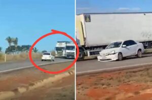 Motorista na contram&atilde;o causa acidente na BR 364 Juscimeira