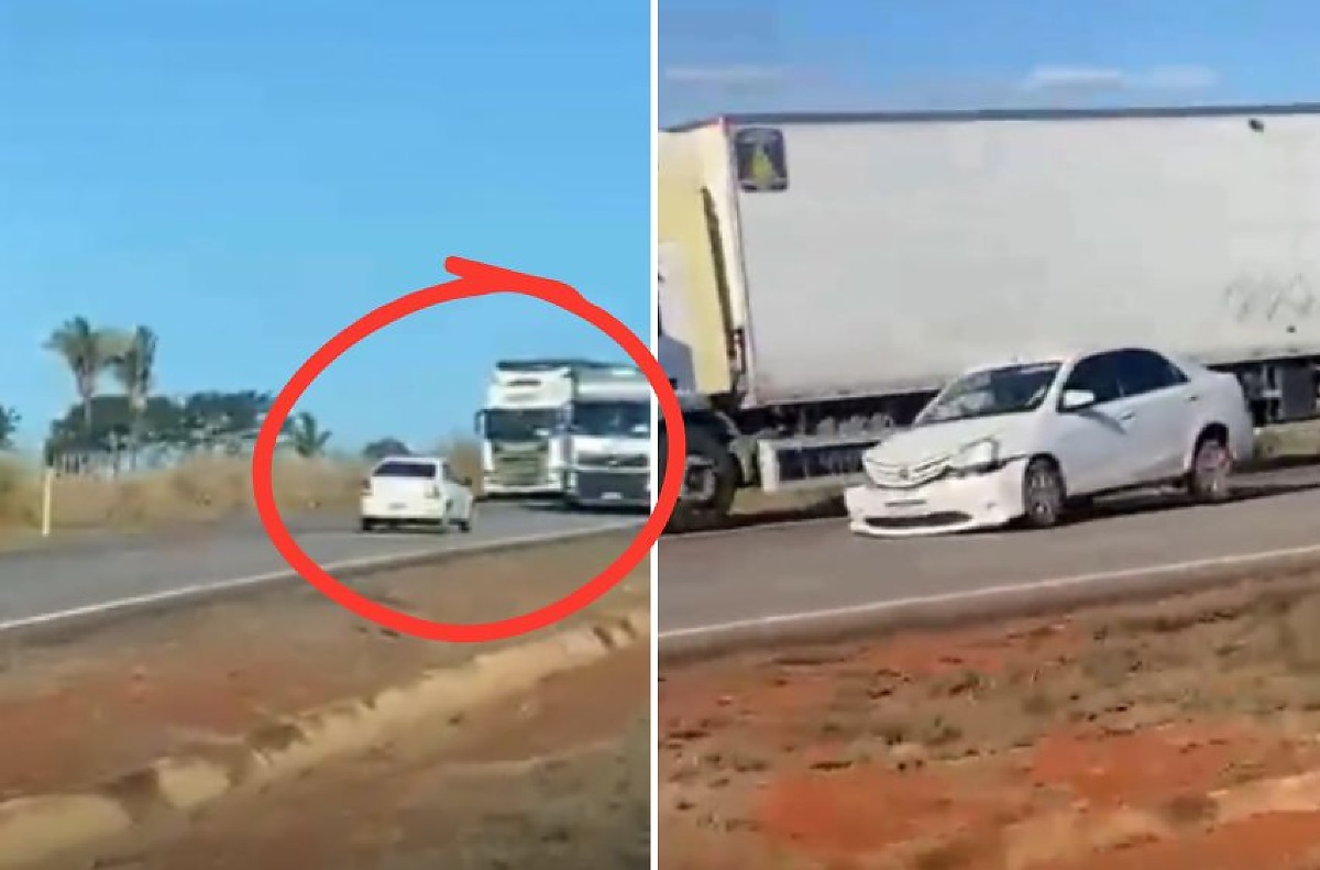 Motorista na contram&atilde;o causa acidente na BR 364 Juscimeira