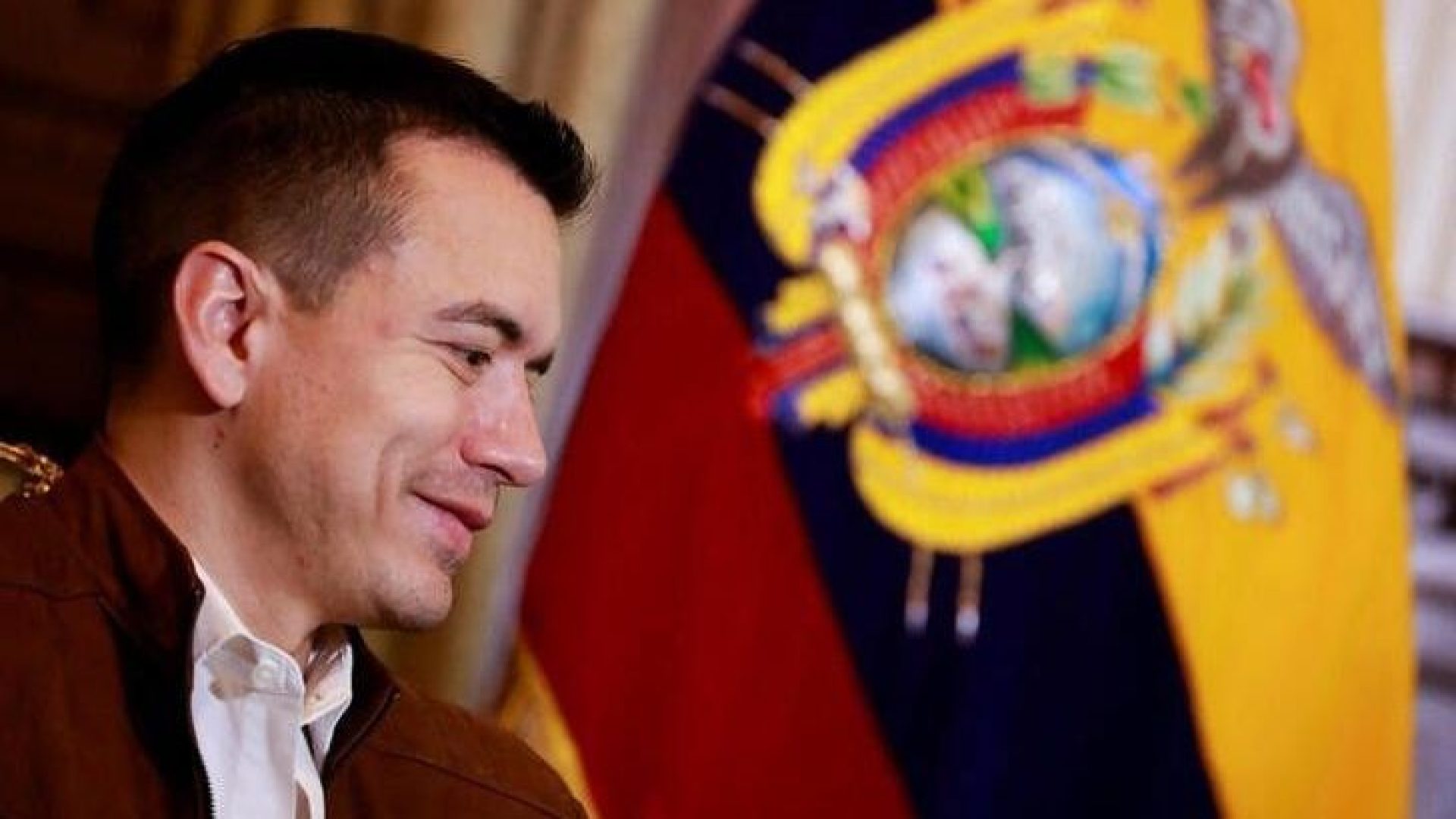 Daniel Noboa durante entrevista à Reuters em Quito  • REUTERS/Karen Toro