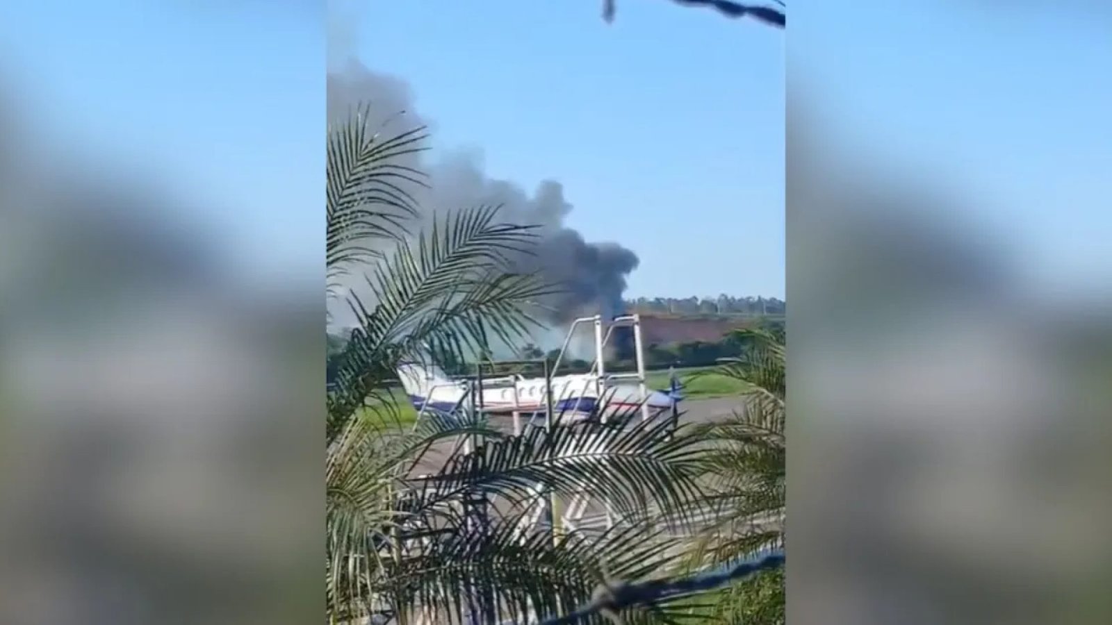 Aeronave caiu próximo ao aeroporto Vale do Aço, em Santana do paraíso, Minas Gerais  • Imagens obtidas pela Itatiaia e cedidas à CNN Brasil