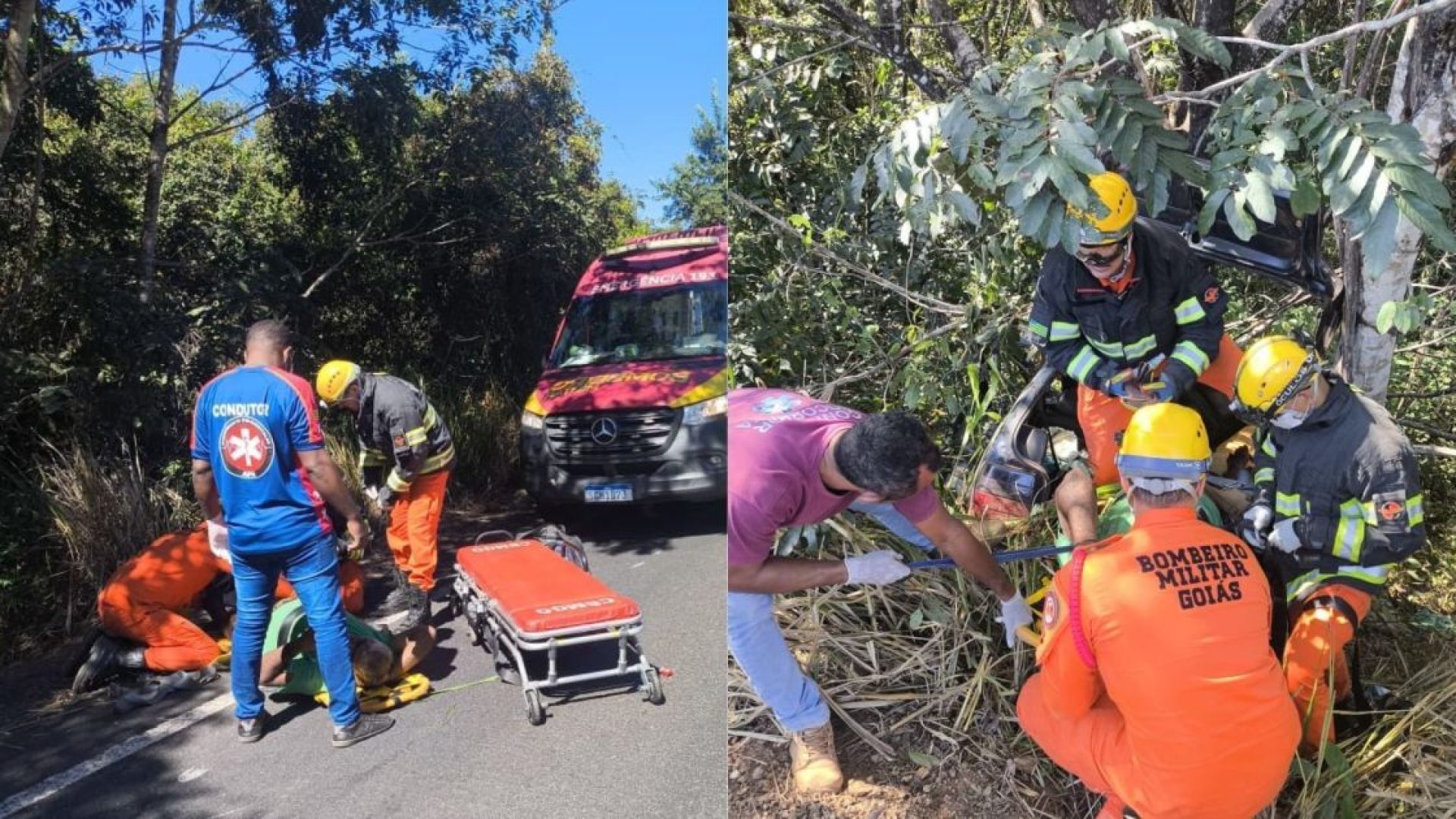 Motorista encontrado com vida após acidente em ribanceira  • Reprodução