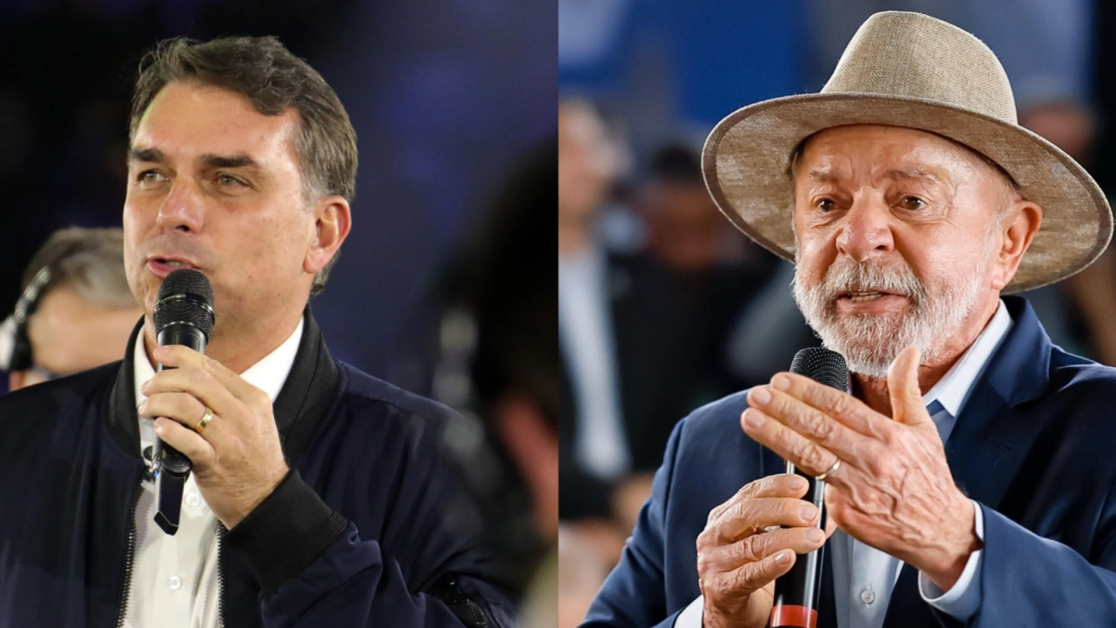 O senador Flávio Bolsonaro (PL-RJ) e o presidente Luiz Inácio Lula da Silva (PT)  • Estadão Conteúdo/ Ricardo Stuckert / PR