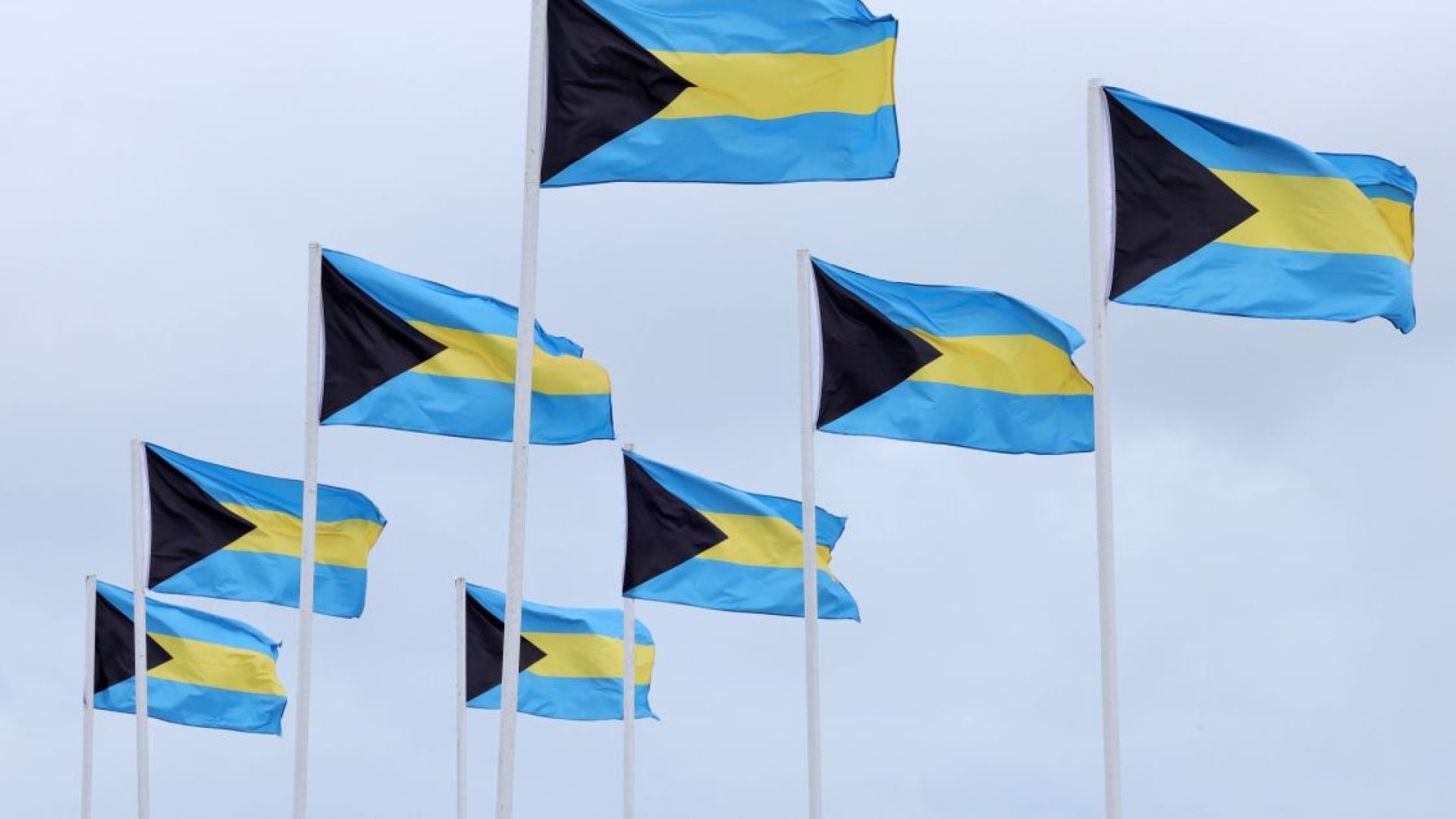 Conjunto de bandeiras das Bahamas em Nassau  • Chris Jackson/Getty Images