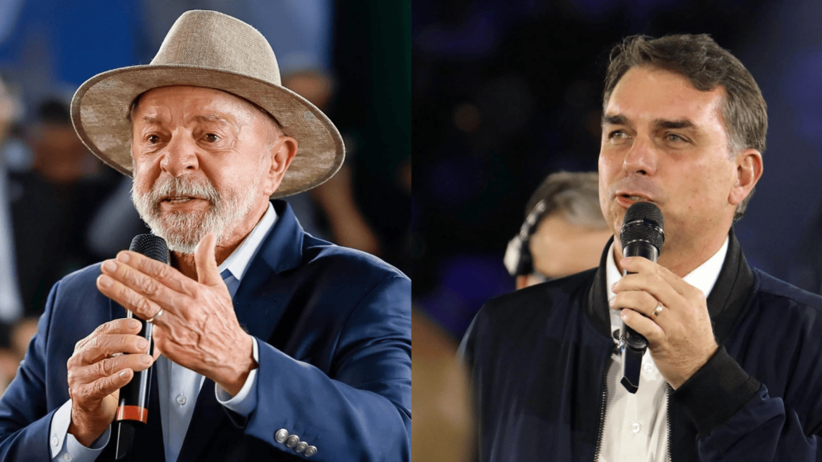 O presidente Luiz Inácio Lula da Silva (PT) e o senador Flávio Bolsonaro (PL-RJ)  • Ricardo Stuckert/PR / Estadão Conteúdo