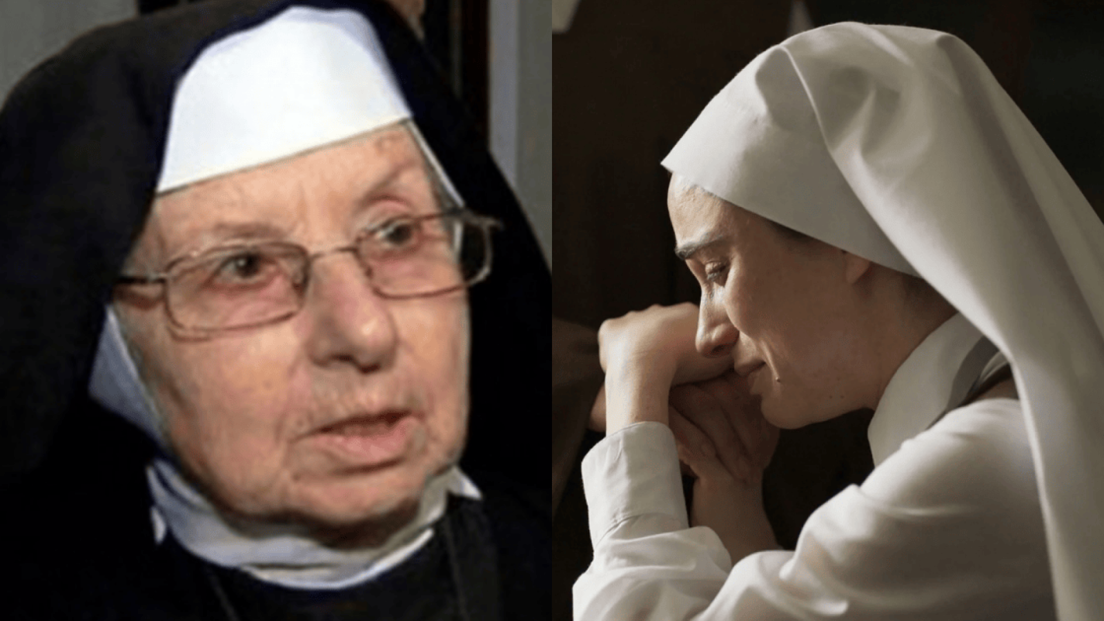 À esquerda, a Madre Superiora Luisa Ester Toledo, na televisão argentina; à direita, cena da série da HBO Max 'Confinada'  • Reprodução/Entre Ríos Ahora; HBO