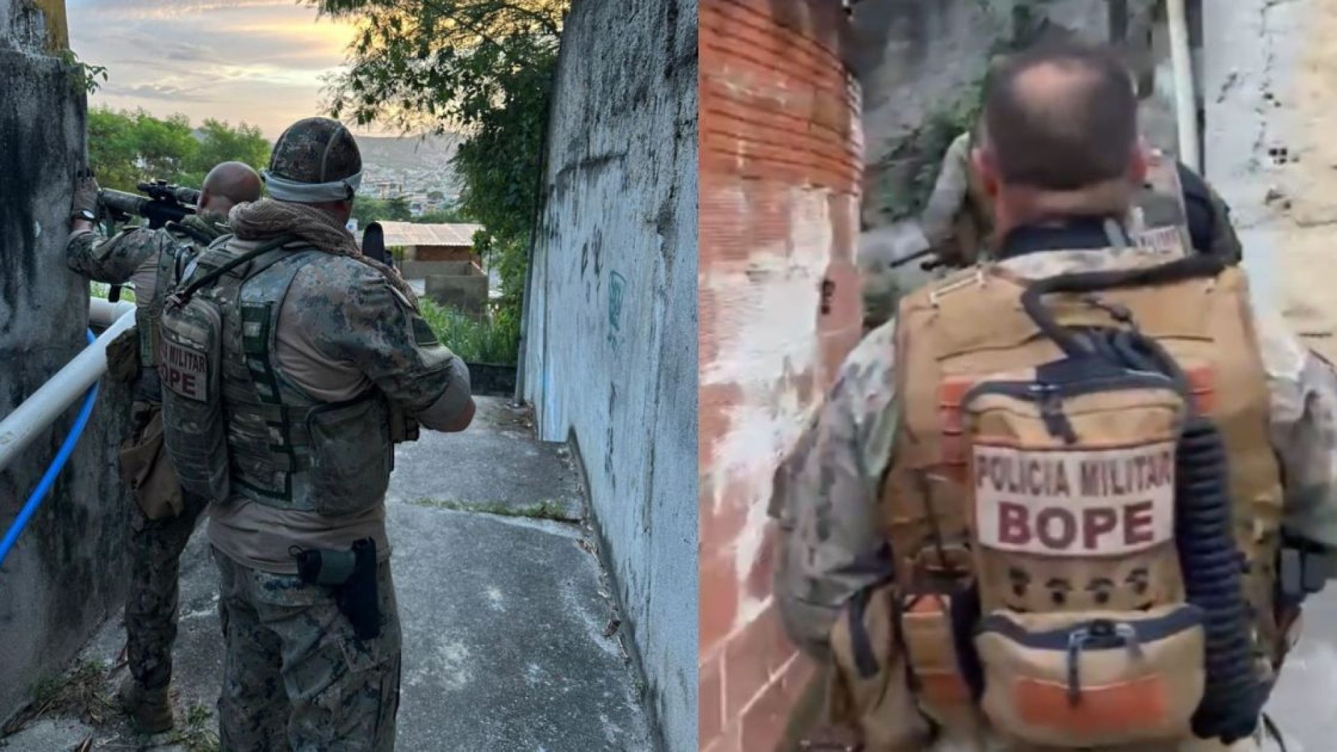 Policiais militares realizam operação em comunidades da Zona Norte do Rio.  • Reprodução - PMERJ