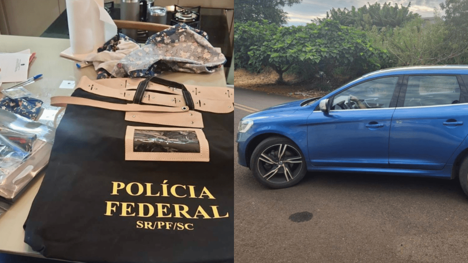 Policiais federais cumpriram mandado de busca na residência do investigado, em Dionísio Cerqueira (SC)  • Divulgação/PF