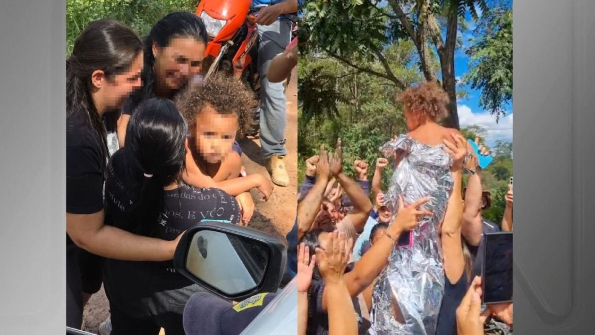 Momento em que Alice é encontrada após 3 dias de buscas  • Reprodução