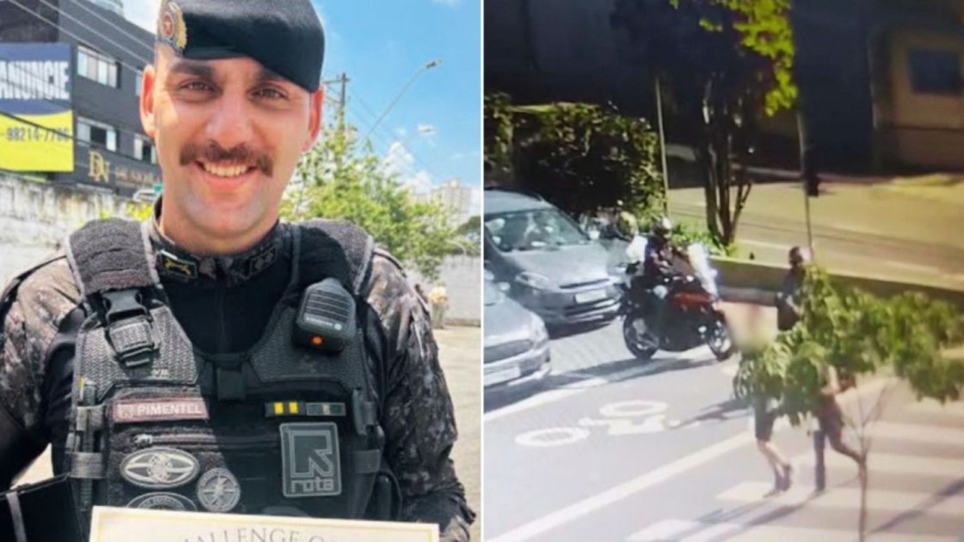 O tenente da Rota (Rondas Ostensivas Tobias de Aguiar) Ronickson Pimentel dos Santos, foi baleado durante uma tentativa de execução na manhã deste sábado (27) em São Caetano do Sul  • Reprodução