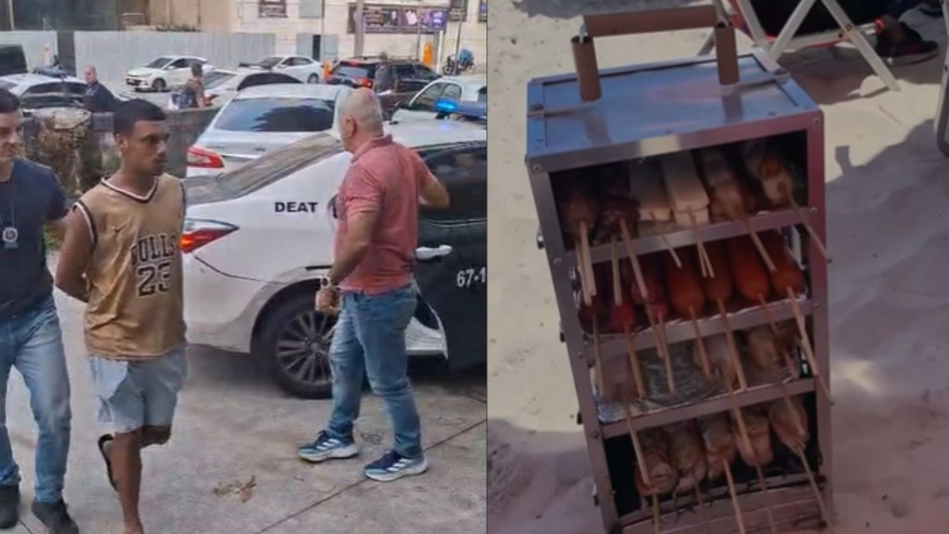 Suspeito de aplicar golpe da maquininha contra turista é preso na Praia de Copacabana.  • Reprodução