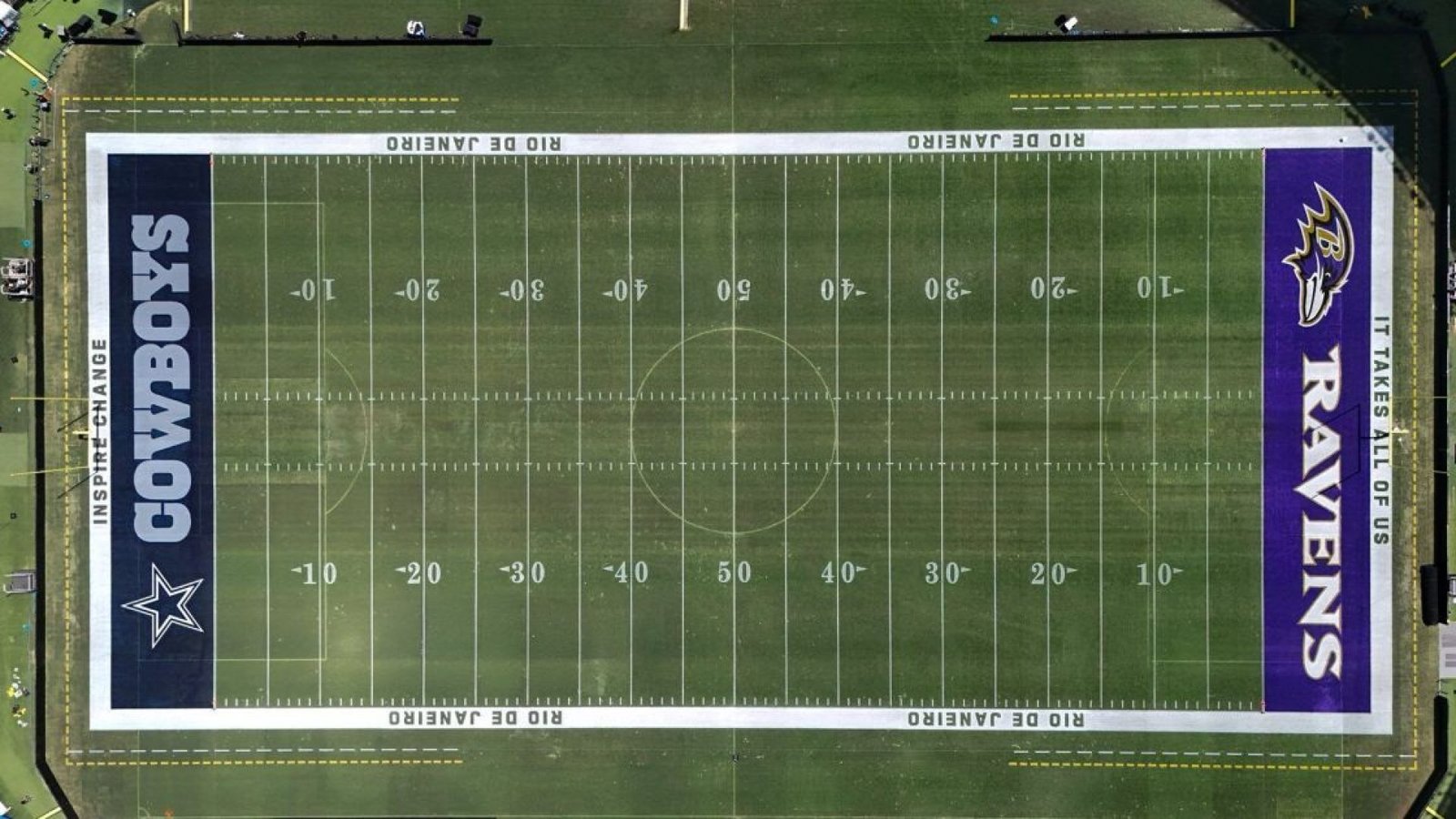 Situação do gramado do Maracanã antes do NFL Rio Game entre Cowboys e Ravens  • Reprodução/X @maracana