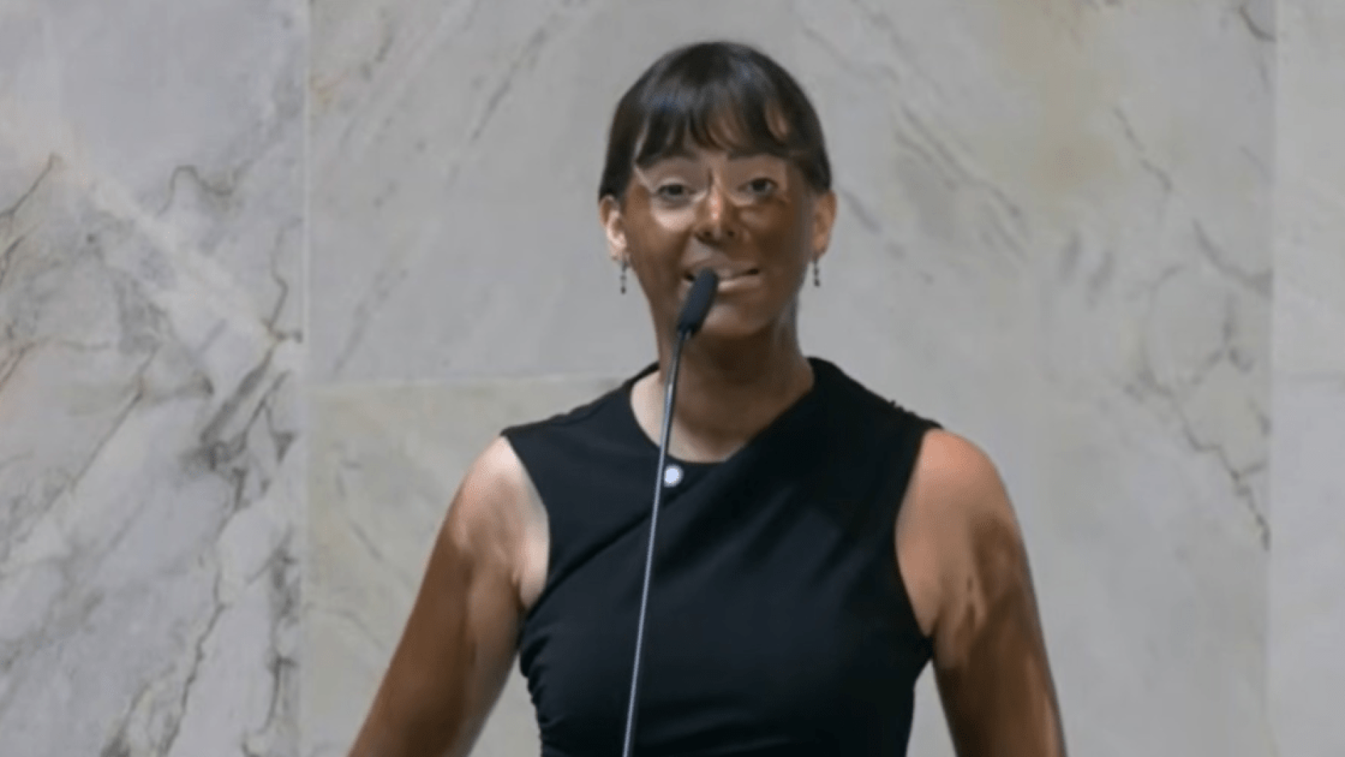 Deputada estadual Fabiana Bolsonaro na tribuna da Alesp (Assembleia Legislativa de São Paulo)  • Reprodução/Alesp