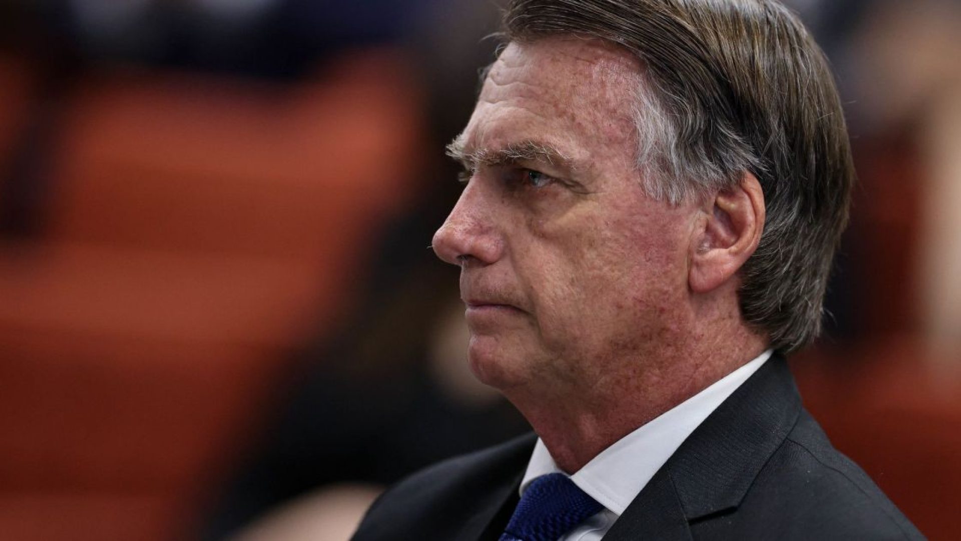 O ex-presidente Jair Bolsonaro durante o interrogatório da ação sobre o plano de golpe de Estado, no STF  • Ton Molina/STF